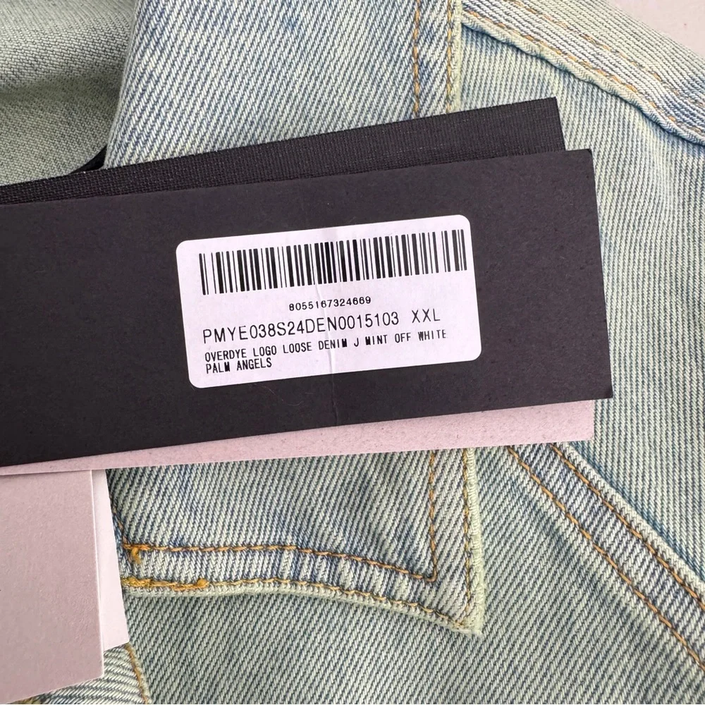 NEW‎ Palm Angels Men's Denim Overdye Jacket